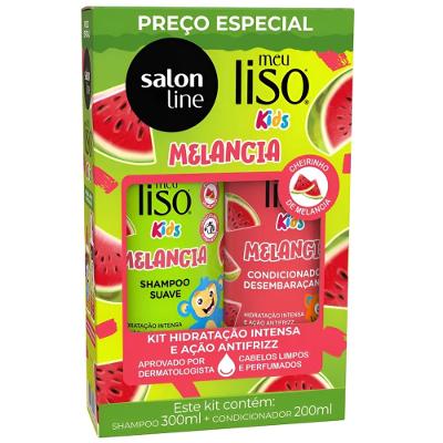 Kit Salon Line Meu Liso Kids Melancia Shampoo 300ml + Condicionador 200ml