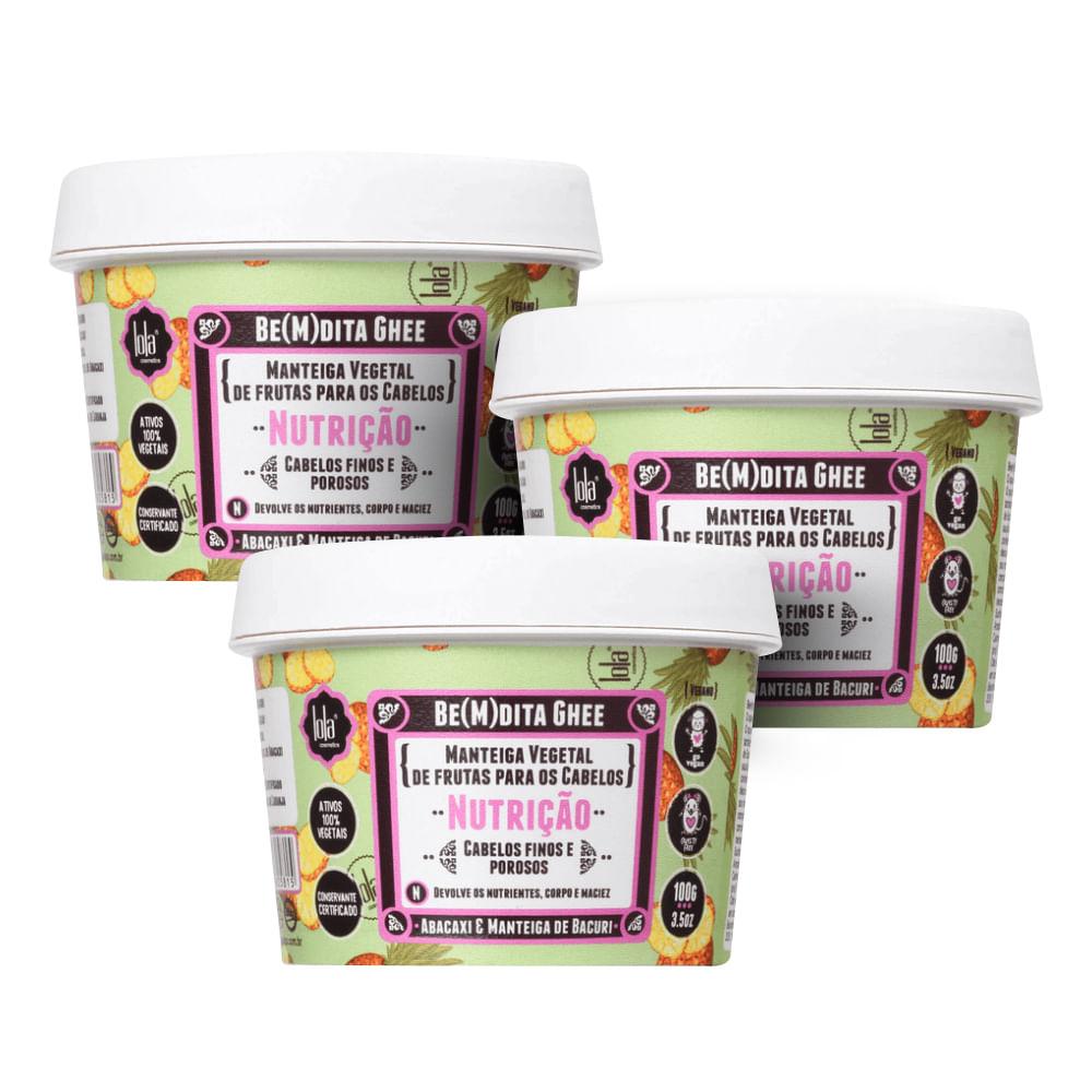 Kit 3 Máscara Capilar Lola Be(m)dita Ghee Nutrição Abacaxi 100g - 1