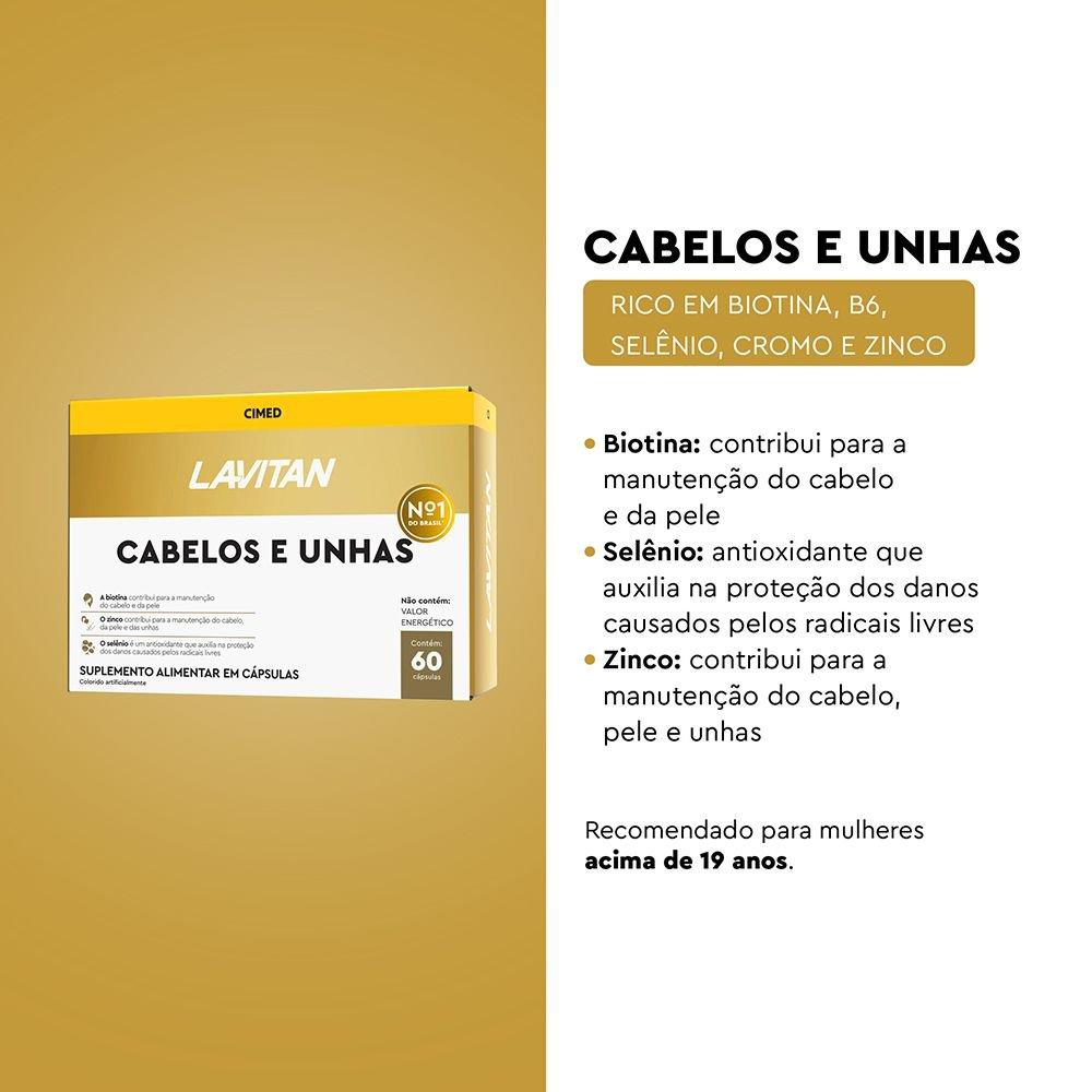 Suplemento Alimentar Lavitan Cabelos E Unhas Com 60 Cápsulas - 3