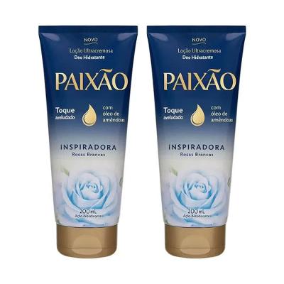 Kit 2 Loção Hidratante Paixão Ultra Cremosa Rosas Brancas 200ml