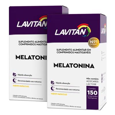 Kit 2 Lavitan Melatonina Maracujá 150 Comprimidos Cada
