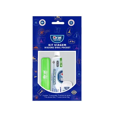 Kit Viagem Oral Nexter Pocket Com Necessaire + Escova Dental + Fio Dental + Pasta de Dente