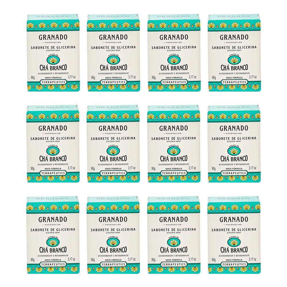 Kit 12 Sabonete Granado Glicerina Terrapeutics Chá Branco 90g cada. - 1