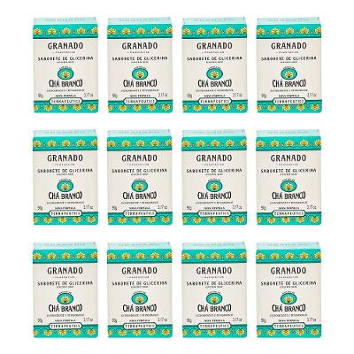 Kit 12 Sabonete Granado Glicerina Terrapeutics Chá Branco 90g cada.