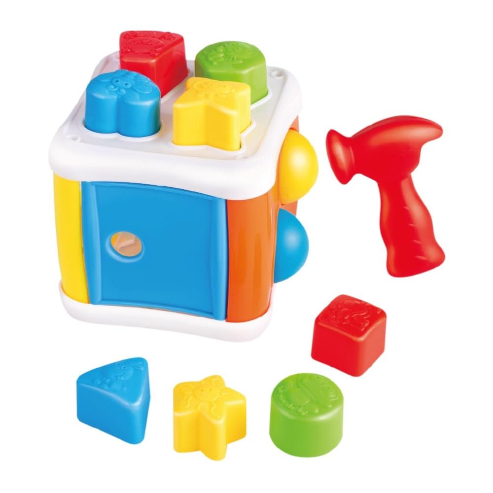 Cubo Com Blocos e Martelo Multikids - 2