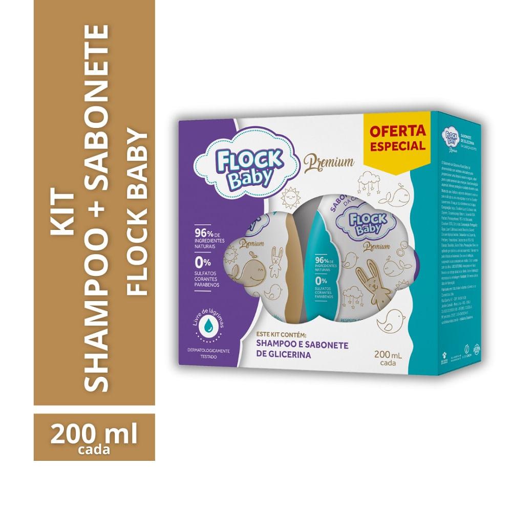 Kit Shampoo e Sabonete Flock Baby Com 200ml Cada - 6