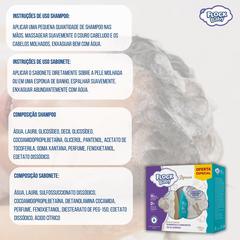 Kit Shampoo e Sabonete Flock Baby Com 200ml Cada - 7