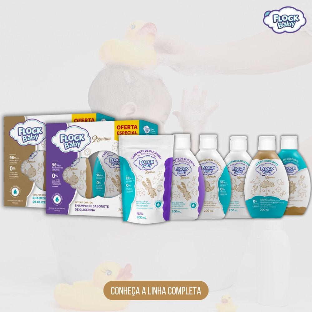 Kit Shampoo e Sabonete Flock Baby Com 200ml Cada - 8