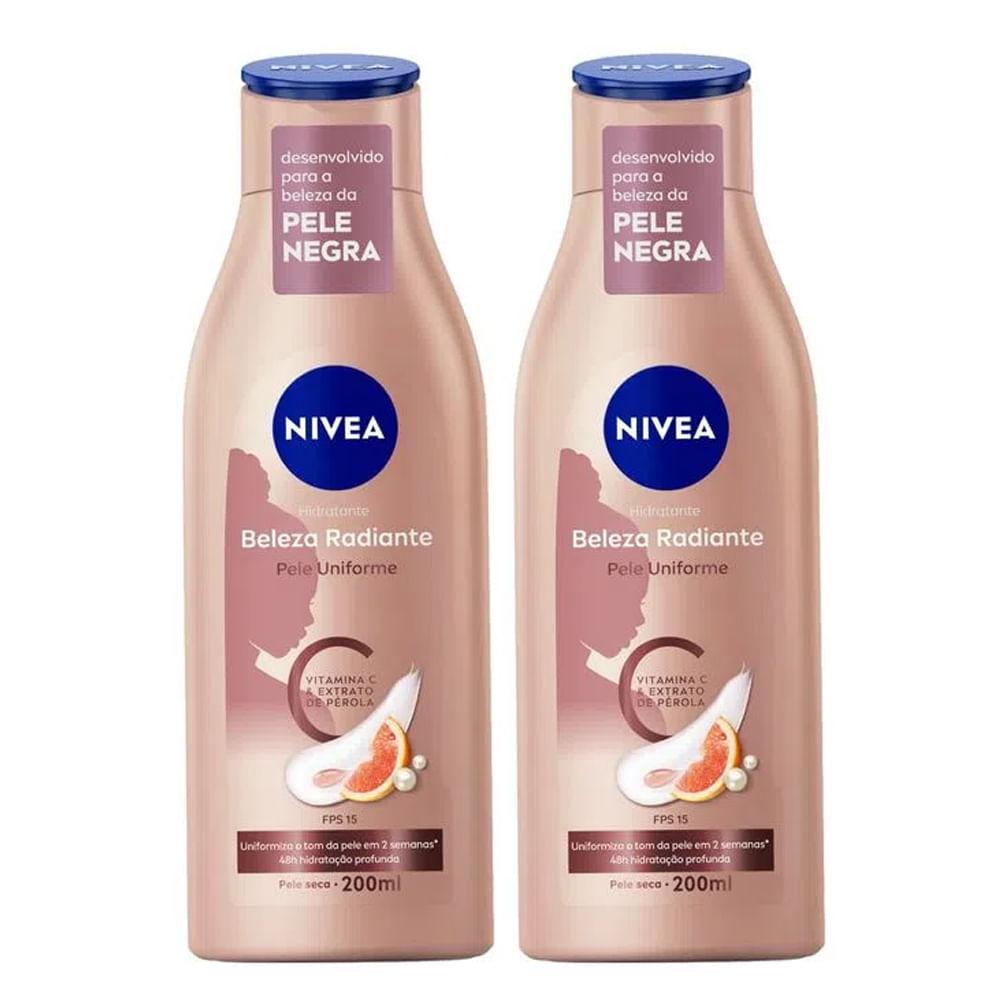 Kit 2 Loção Hidratante Nivea Beleza Radiante Pele Uniforme 200ml - 1