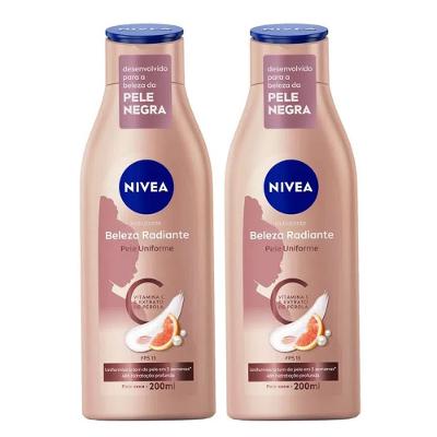 Kit 2 Loção Hidratante Nivea Beleza Radiante Pele Uniforme 200ml