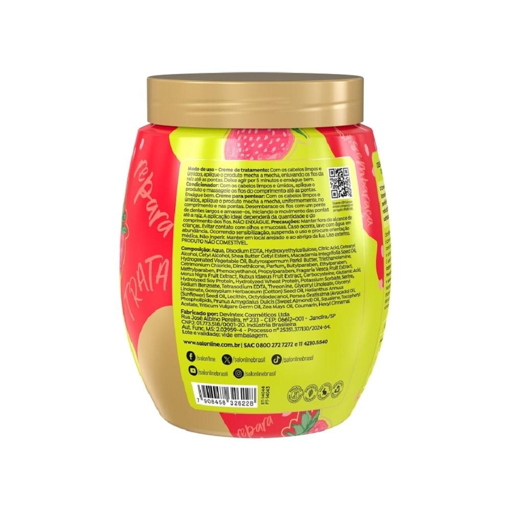 Creme Salon Line 3 em 1 Cachos dos Sonhos Multy Extraordinário Morango 1kg - 2