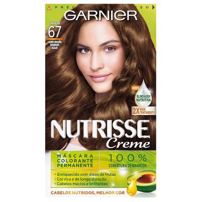 Tintura Garnier Nutrisse 67 Louro Escuro Dourado Acaju