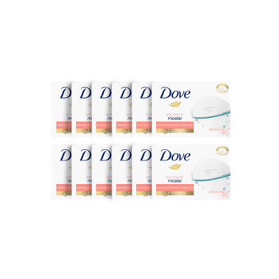 Kit c/12 Sabonetes Dove Micelar Anti Stress 90g cada
