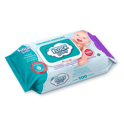 Toalha Umedecida Flock Baby Flowpack 100 Unidades