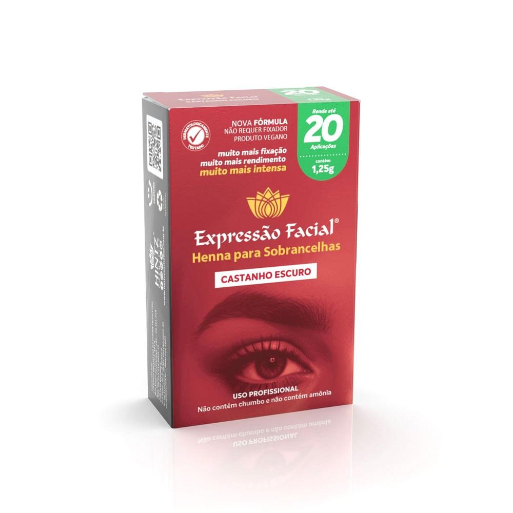 Henna Para Sobrancelha Expressão Facial Castanho Escuro 1,25g - 1