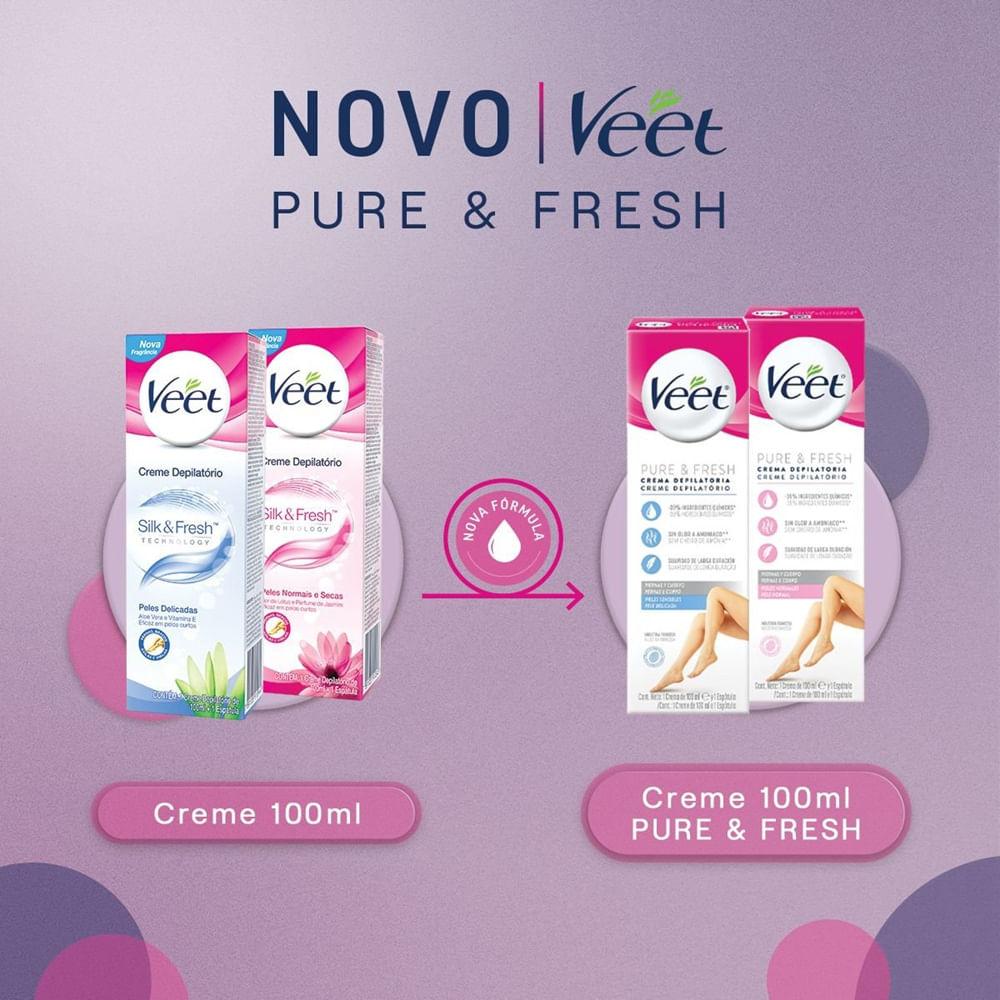Creme Depilatório Veet Pure & Fresh Pele Normal 100ml - 2