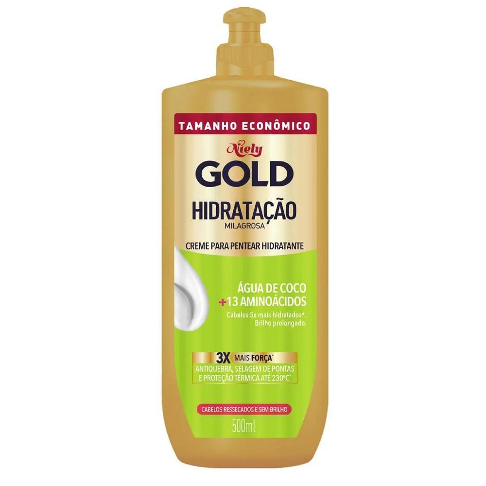 Creme de Pentear Niely Gold Hidratação Milagrosa Água de Coco 500ml - 1