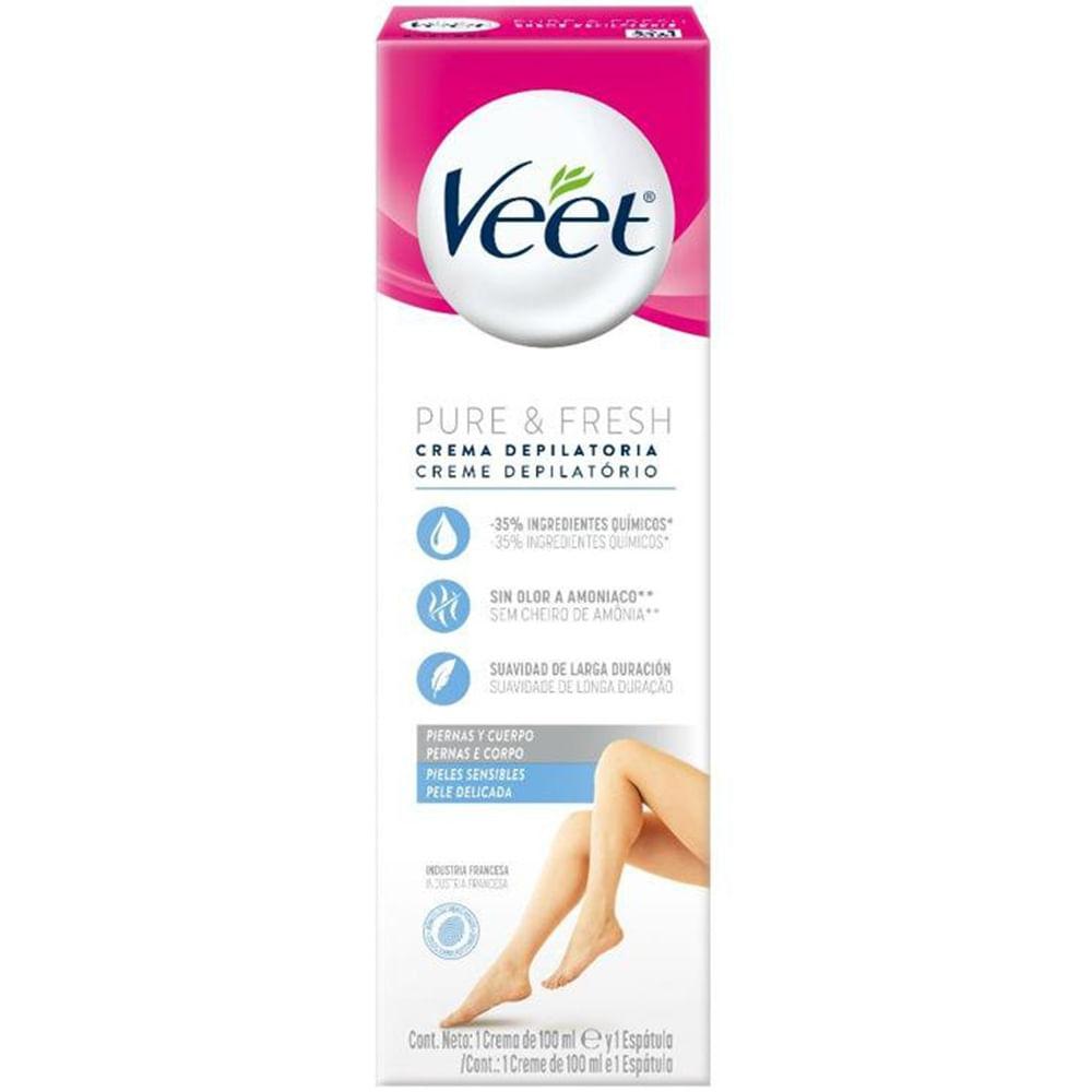 Creme Depilatório Veet Pure & Fresh Peles Delicadas 100ml - 1