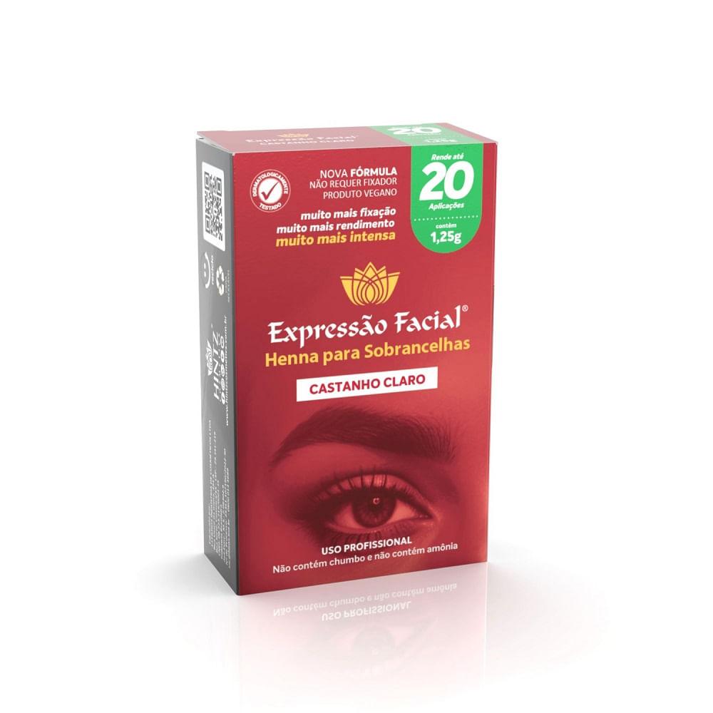Henna Para Sobrancelha Expressão Facial Castanho Claro 1,25g - 1