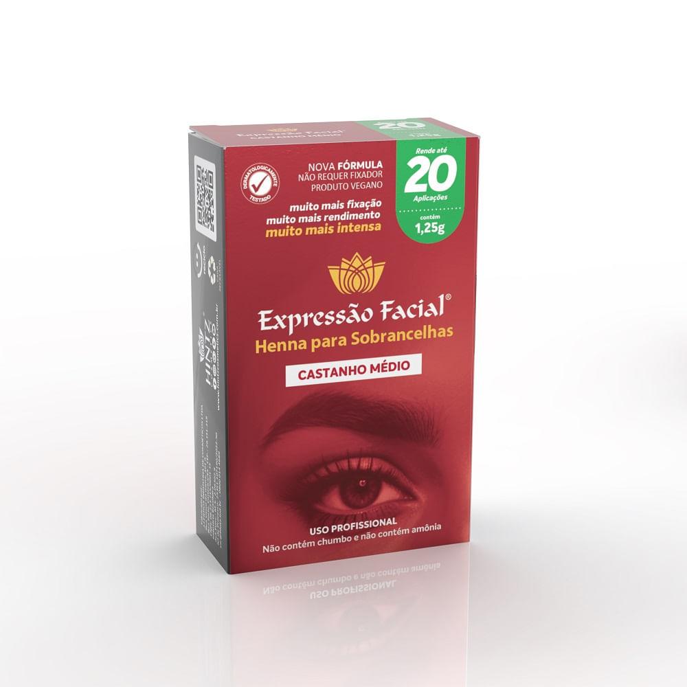Henna Para Sobrancelha Expressão Facial Castanho Médio 1,25g - 1