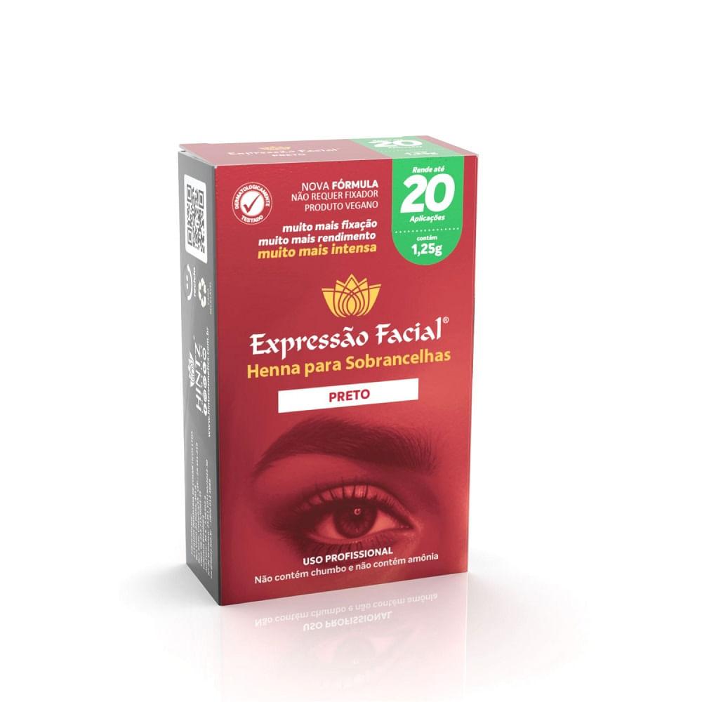 Henna Para Sobrancelha Expressão Facial Preto 1,25g - 1