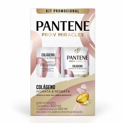 Kit Pantene Colágeno Hidrata & Resgata Shampoo 300ml + Condicionador 150ml
