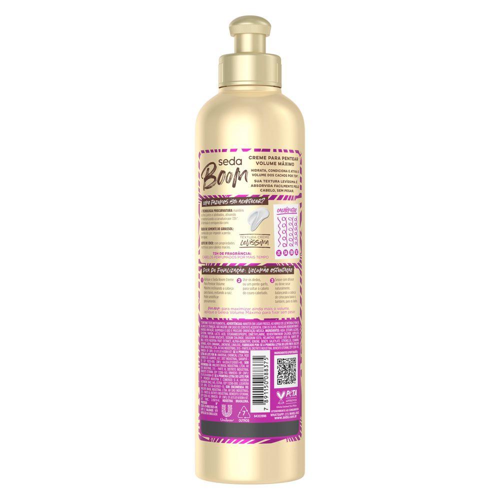 Creme Pentear Seda Boom Volume Máximo 350ml - 3