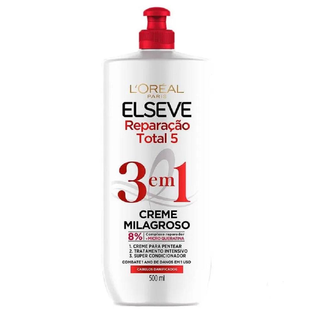 Creme Milagroso L'Oreal Paris Elseve 3 em 1 Reparação 500ml - 1