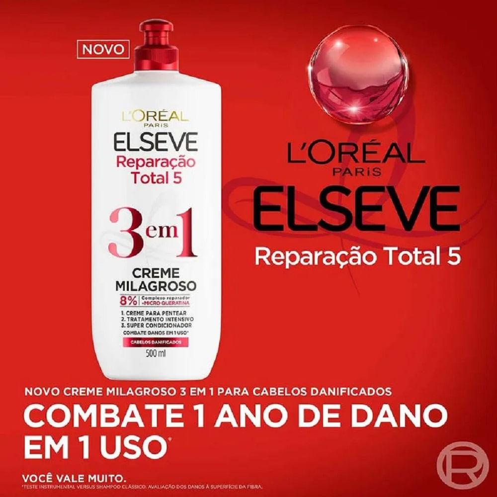 Creme Milagroso L'Oreal Paris Elseve 3 em 1 Reparação 500ml - 2