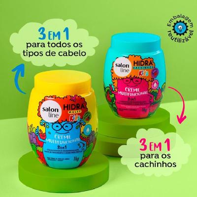 Creme Multifuncional Salon Line 3 em 1 Hidra Cachinhos Kids 1kg