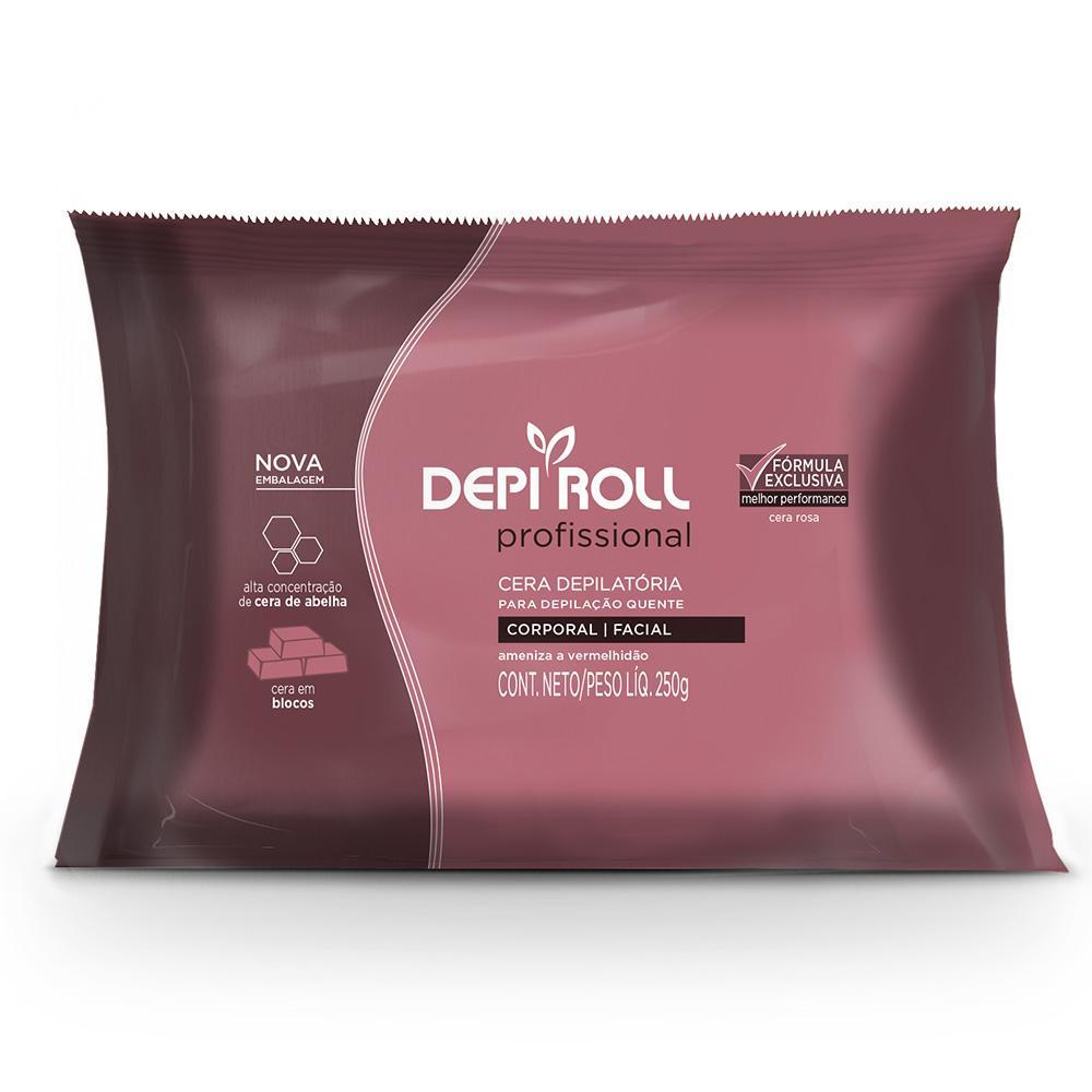 Cera Depilatória Bloco Depi Roll Quente Rosa 250g - 1