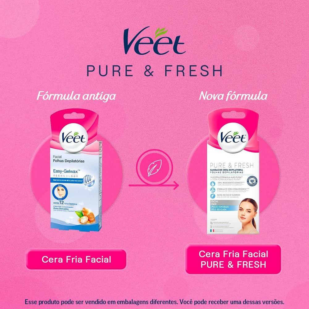 Cera Fria Depilatória Facial Veet Pure e Fresh 16 Unidades - 3
