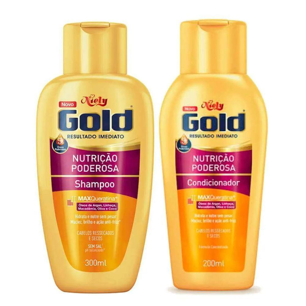Kit Niely Gold Nutrição Poderosa Shampoo 300ml + Condicionador 200ml - 2