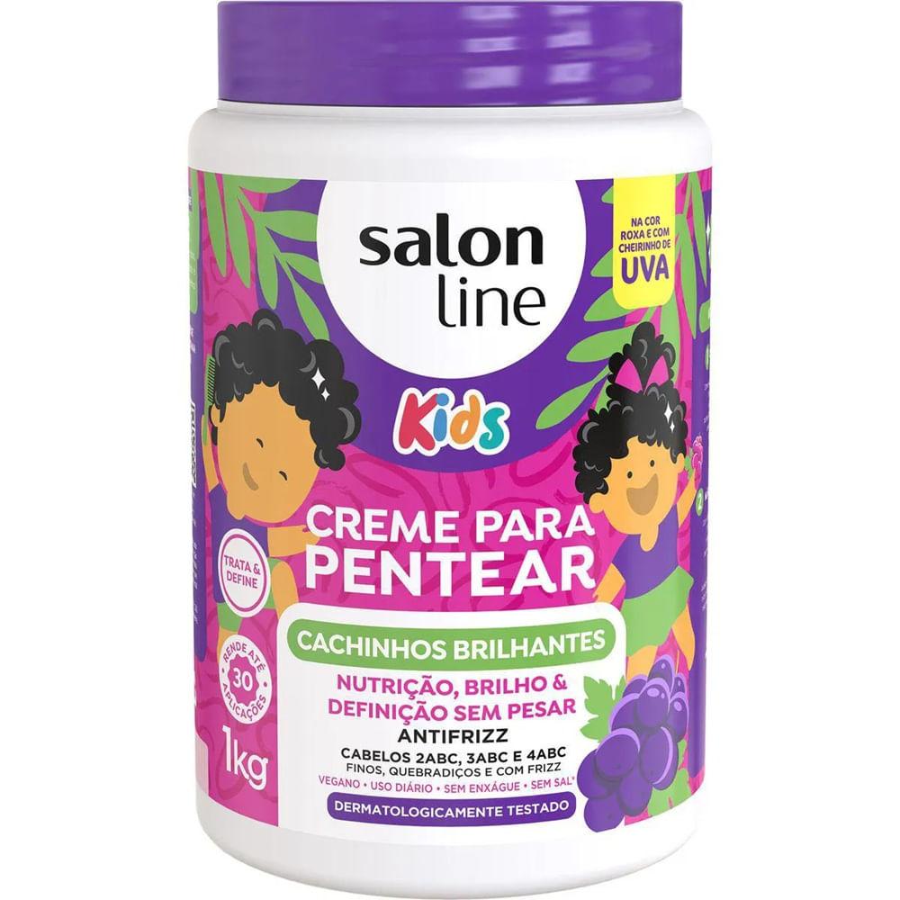 Creme para Pentear Salon Line Kids Cachinhos Brilhantes Uva 1kg - 1