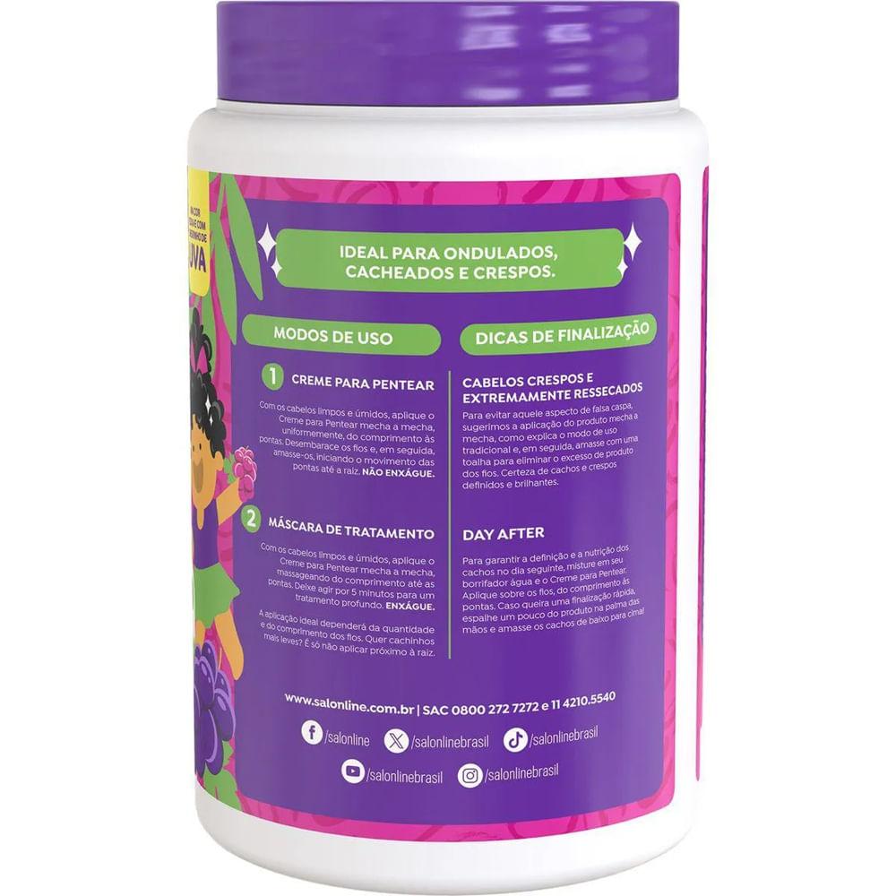 Creme para Pentear Salon Line Kids Cachinhos Brilhantes Uva 1kg - 2