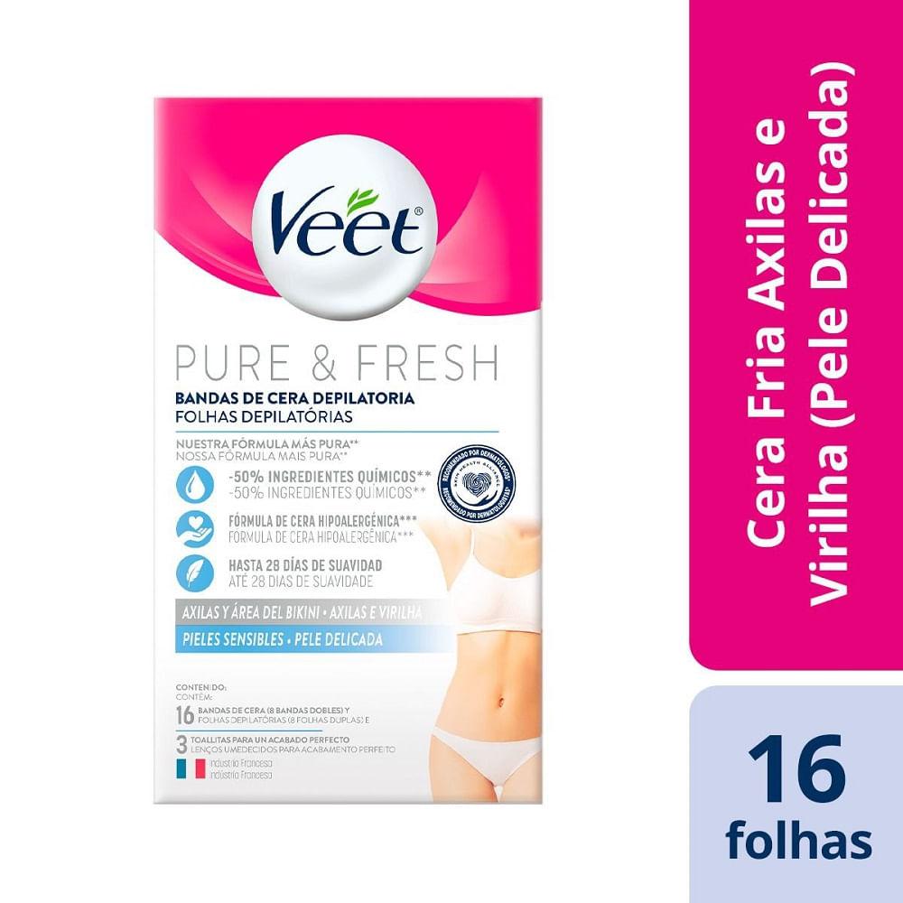 Cera Fria Depilatória Veet Pure e Fresh 16 Unidades - 2