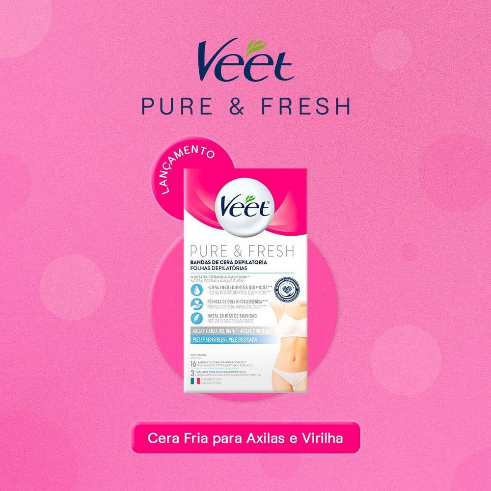 Cera Fria Depilatória Veet Pure e Fresh 16 Unidades - 3