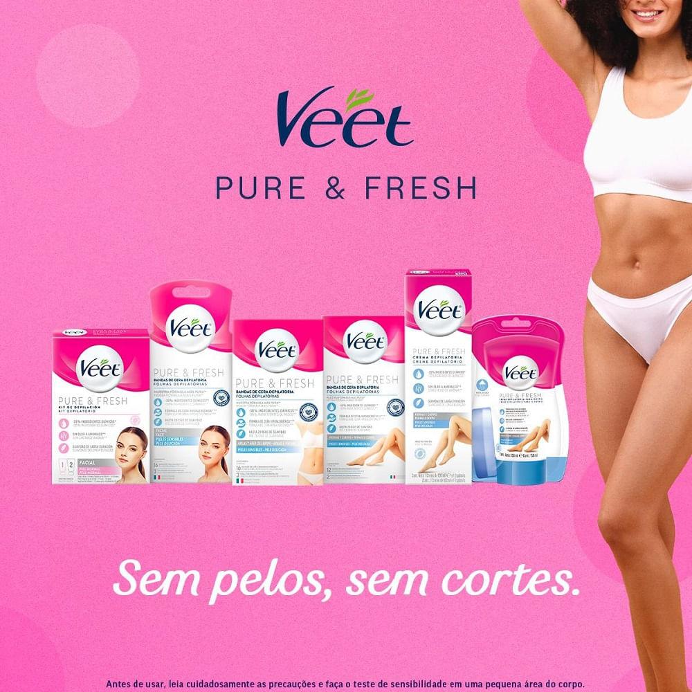 Cera Fria Depilatória Veet Pure e Fresh 16 Unidades - 9