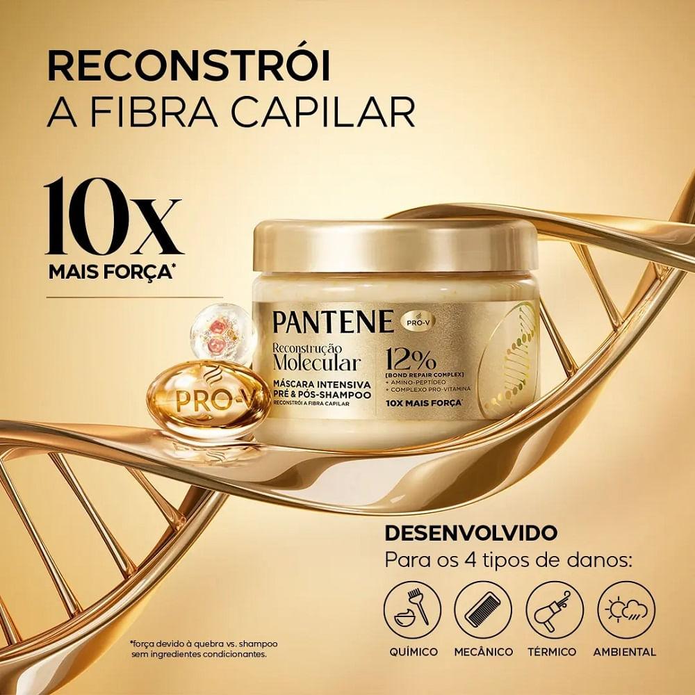 Máscara Intensiva Pré e Pós Shampoo Pantene Recostução Molecular Bond Repair  270ml - 2