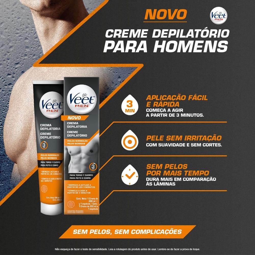 Creme Depilatório Veet Men Pele Normal 200ml - 3