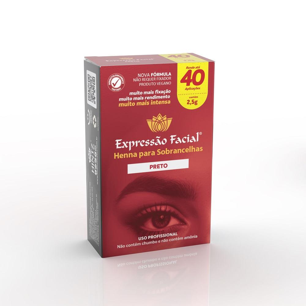 Henna Para Sobrancelha Expressão Facial Preto 2,5g - 1