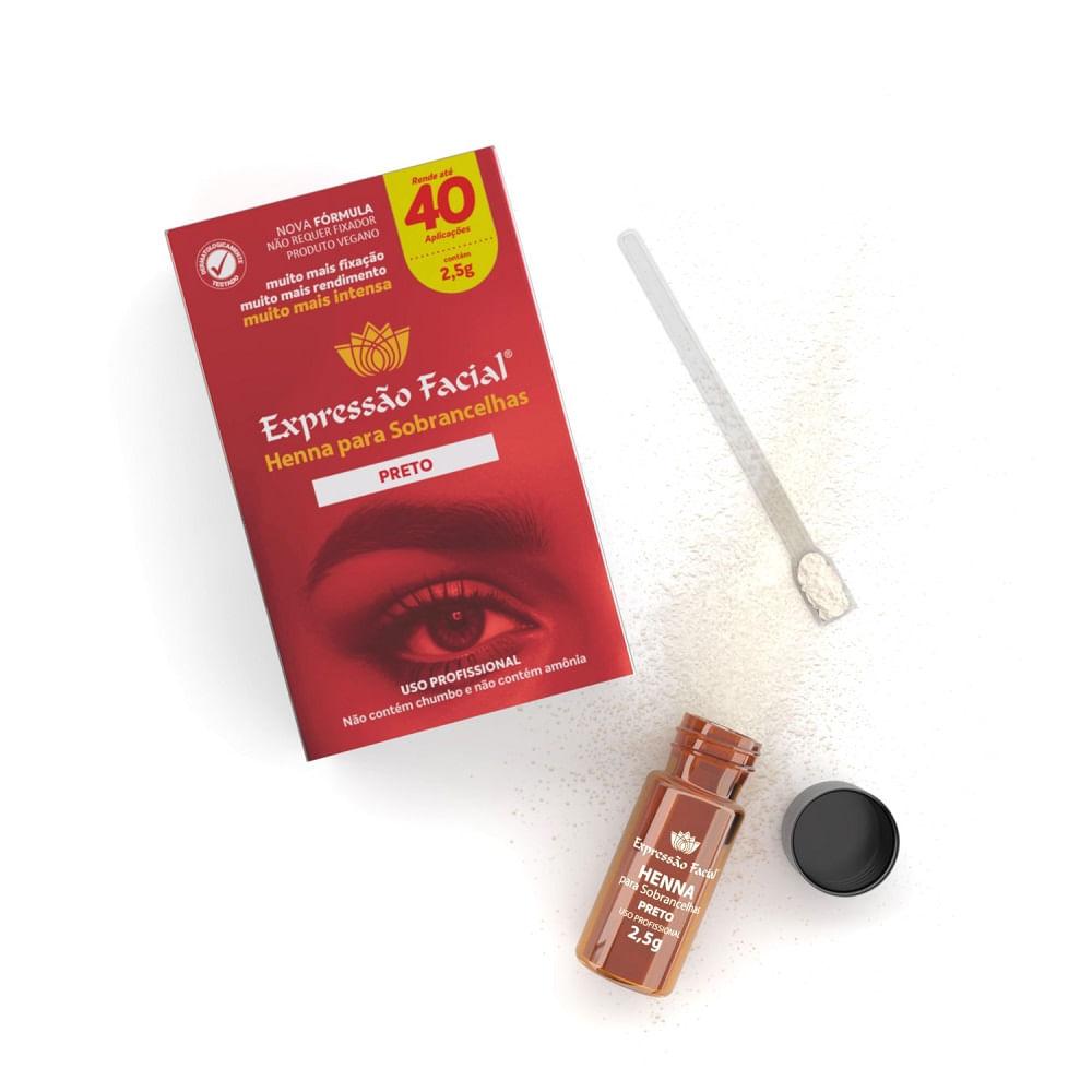 Henna Para Sobrancelha Expressão Facial Preto 2,5g - 2