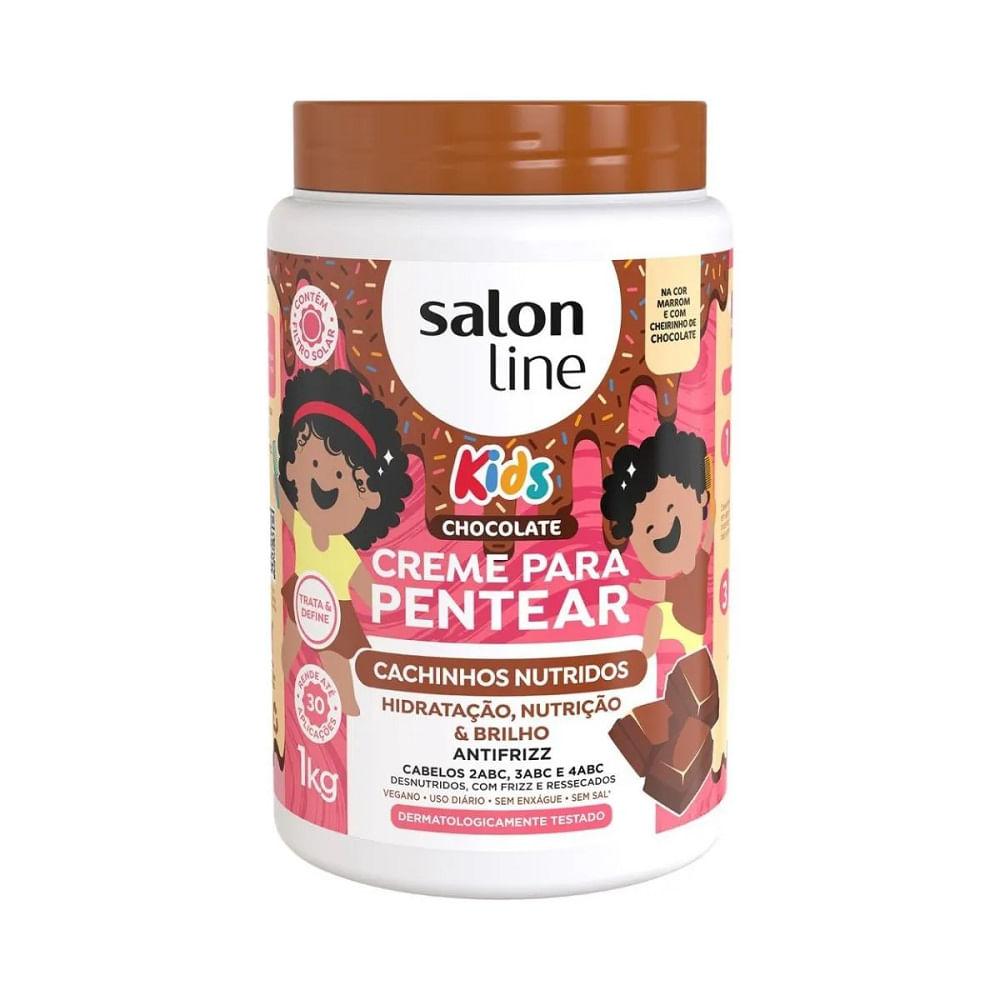 Creme de Pentear Salon Line Kids Cachinhos Nutridos Chocolate 1kg - 1