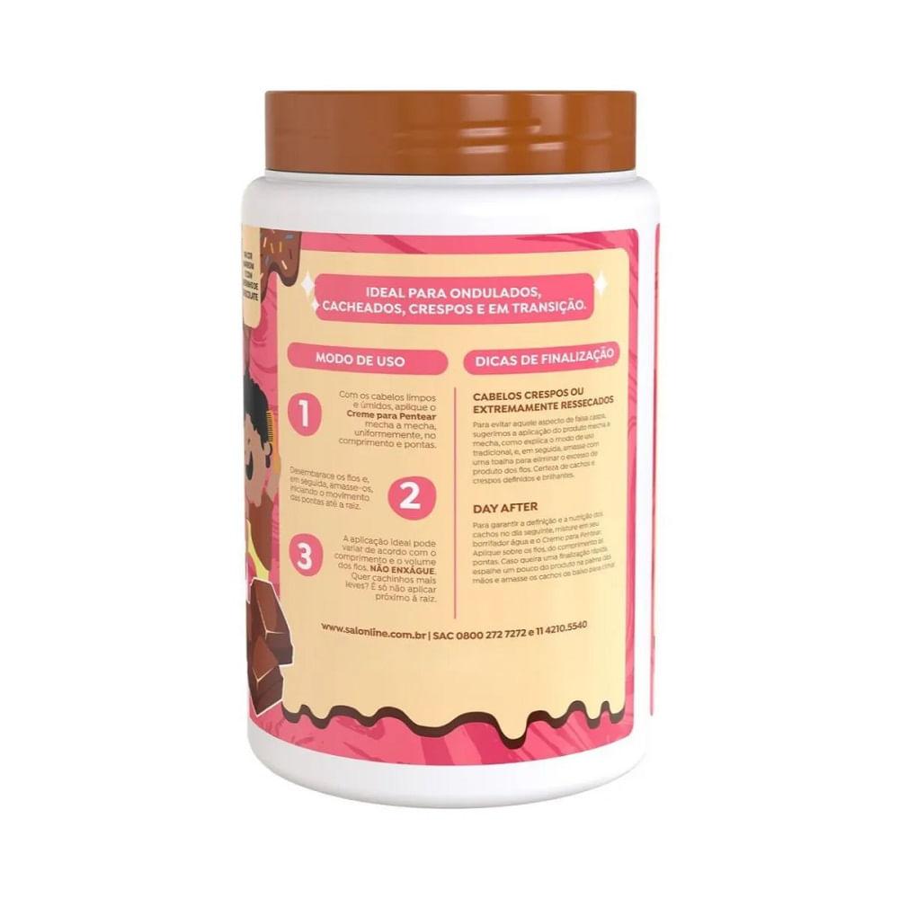 Creme de Pentear Salon Line Kids Cachinhos Nutridos Chocolate 1kg - 2