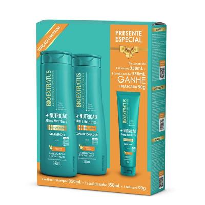 Kit Bio Extratus + Nutrição Shampoo e Condicionador 350ml + Máscara 90g