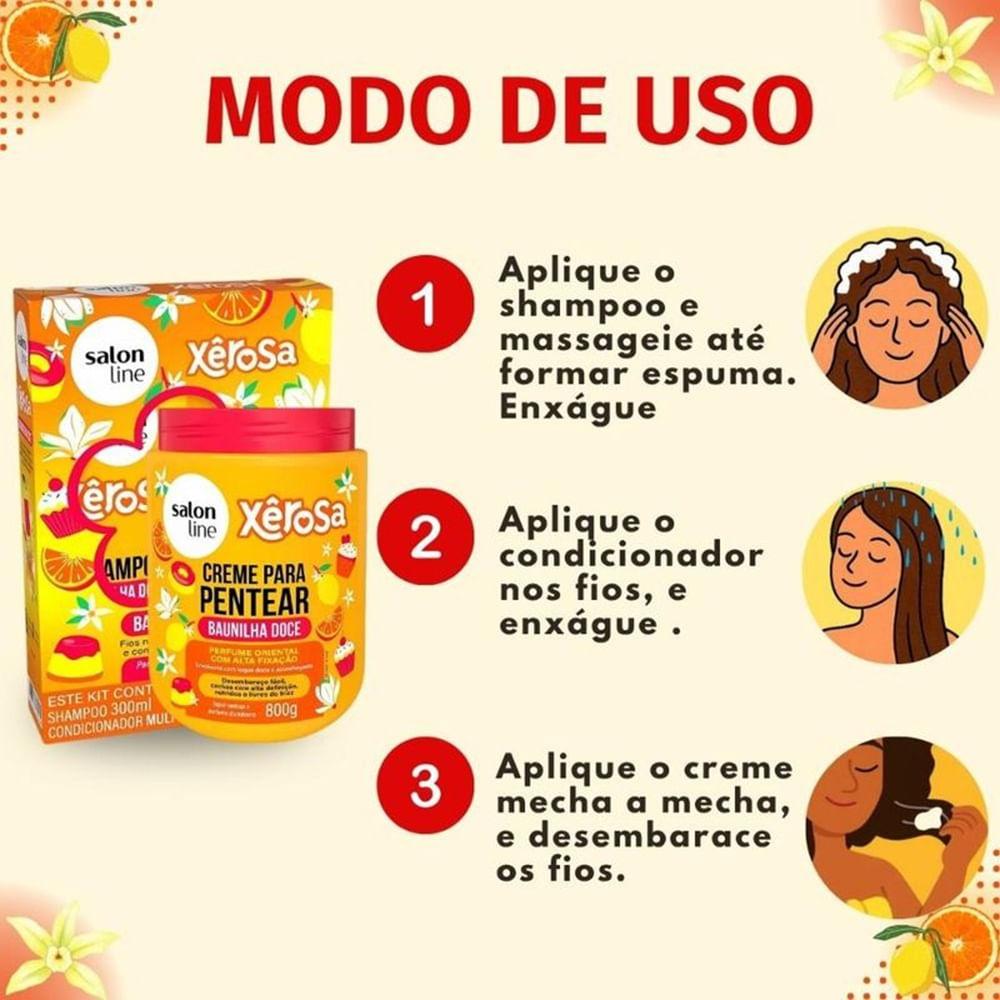 Creme de Pentear Salon Line Xêrosa Baunilha Doce 800g - 3
