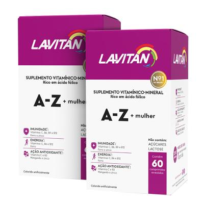 Kit 2 Lavitan A-Z Mulher 60 Comprimidos Cada