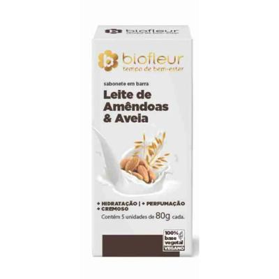 Sabonete Biofleur Leite de Amêndoas e Aveia 5 Unidades de 80g