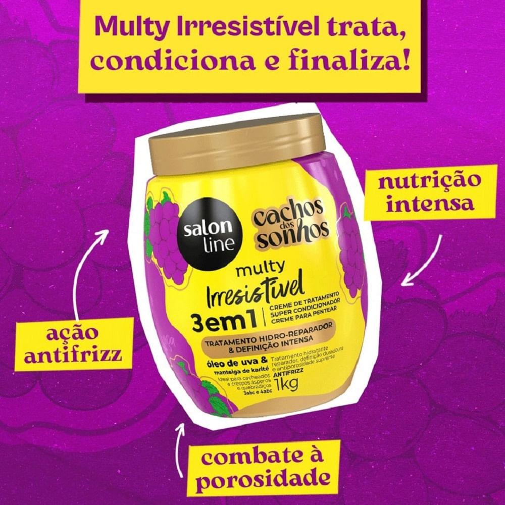 Creme de Pentear Salon Line Multy Irresistível 3 em 1 Uva 1kg - 4