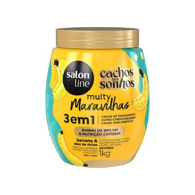 Creme Salon Line 3 Em 1 Cachos dos Sonhos Multy Maravilhas Banana 1kg